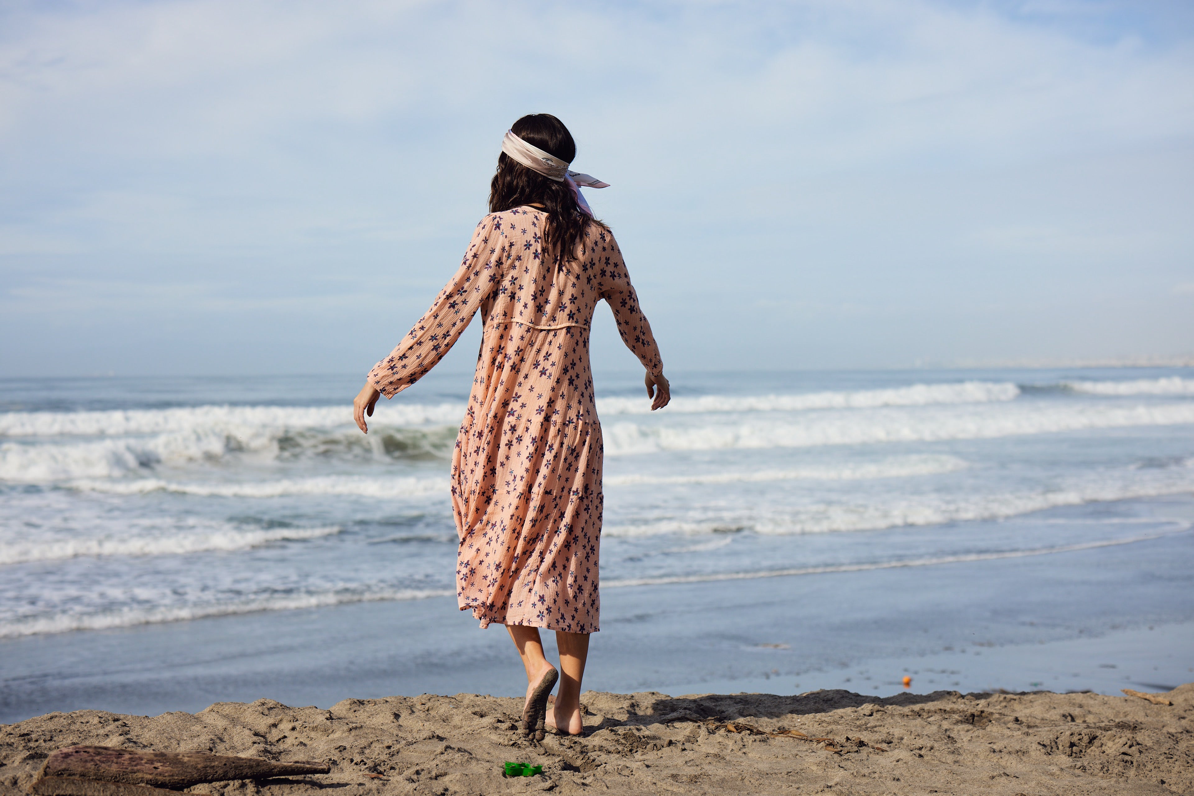 Marisa Printed Midi Dress Coral