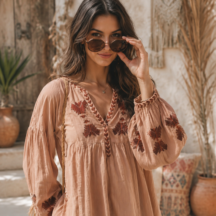 Jamie Embroidered Tunic Mocha