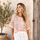 Thelma Embroidered Maxi Skirt With Adjustable Drawstring Natural
