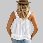 Ashley Sleeveless Top With Lace Natural