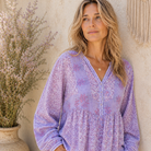 Marilou Printed Long Sleeves Blouse Lilac M