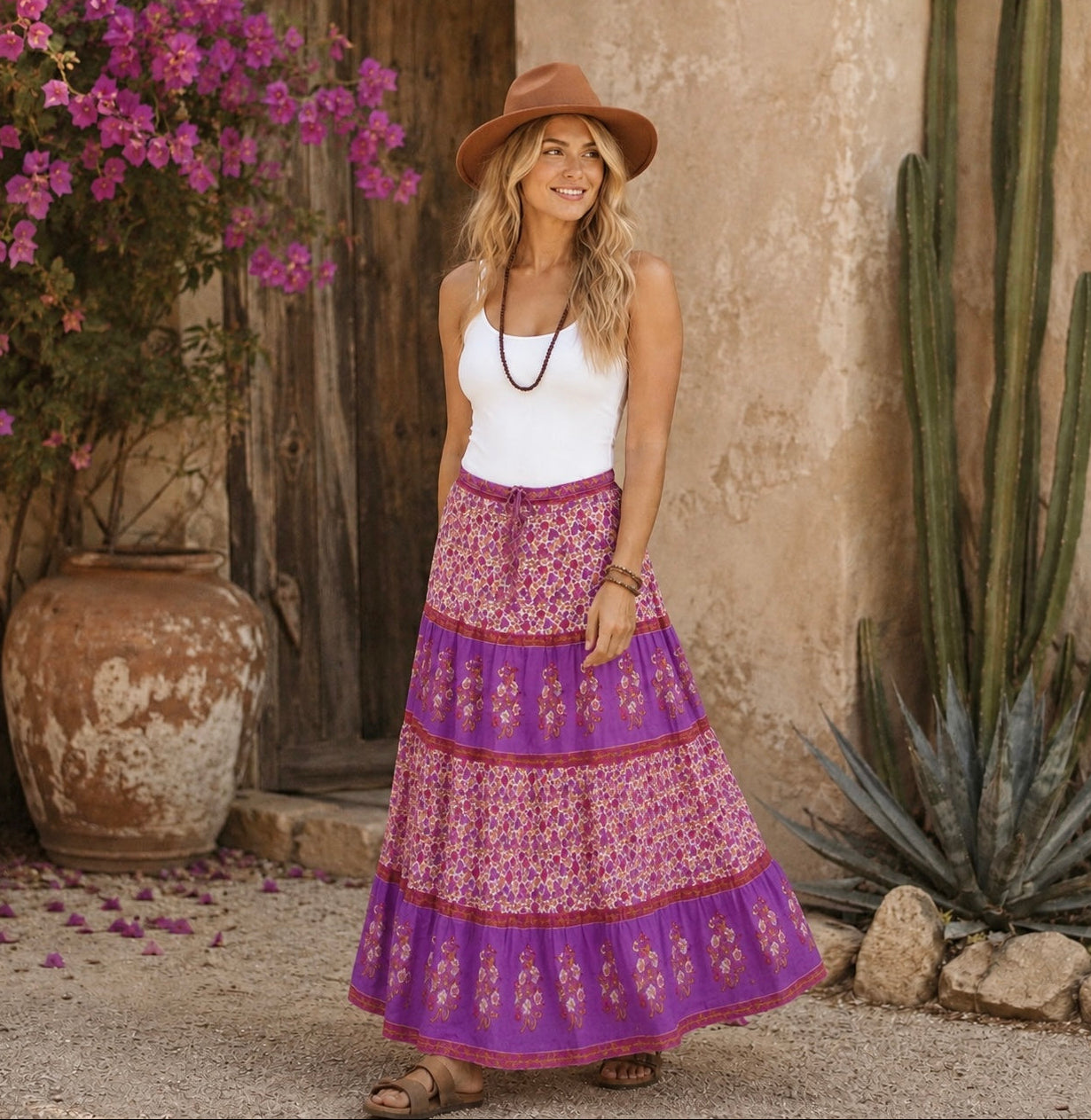Marilou Printed Maxi Skirt Pink