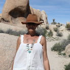 Ashley Sleeveless Top With Lace Natural