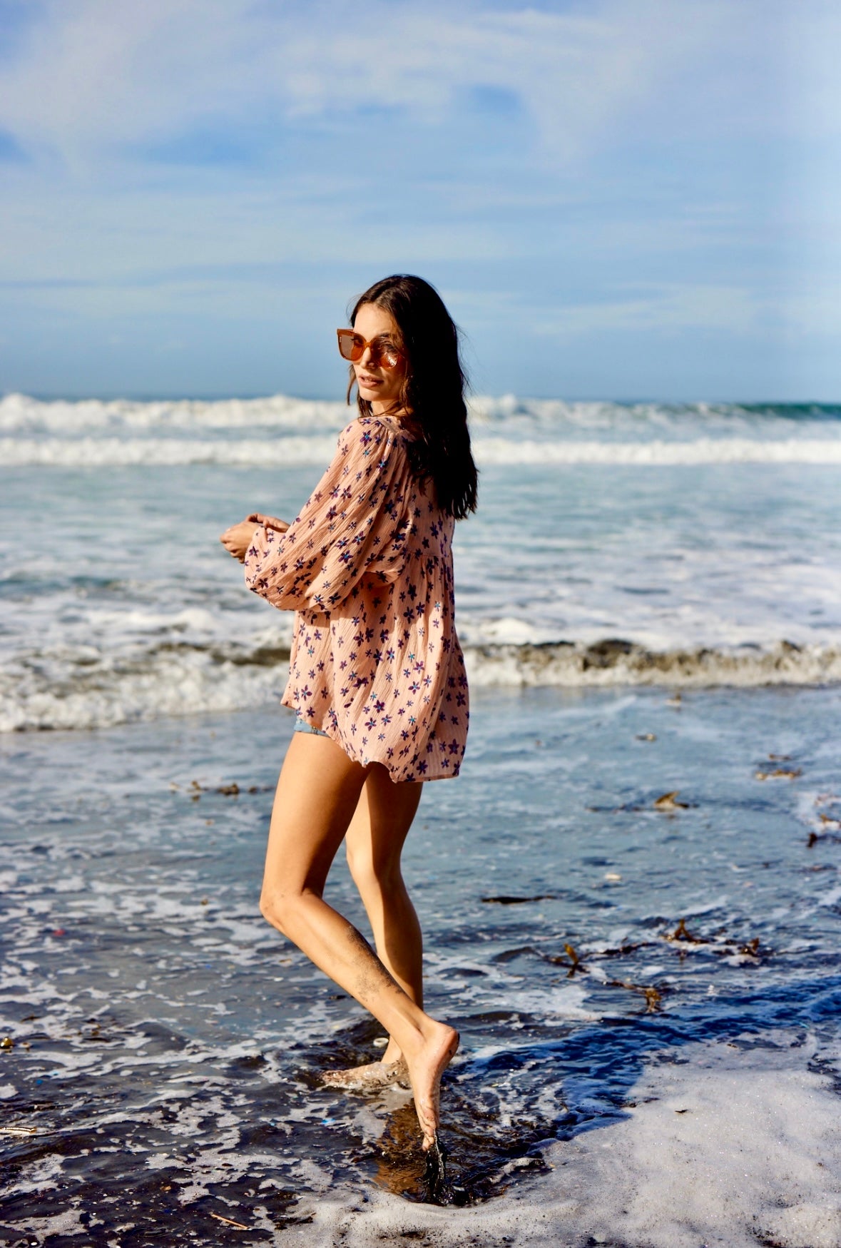 Marisa Printed Blouse Coral