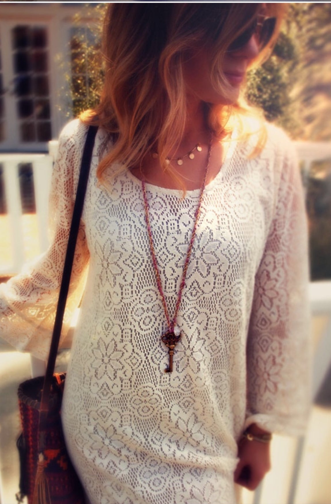 Ibiza Lace Maxi Dress or Duster Natural