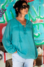 Serenity Embroidered Blouse Teal - Blue Boheme