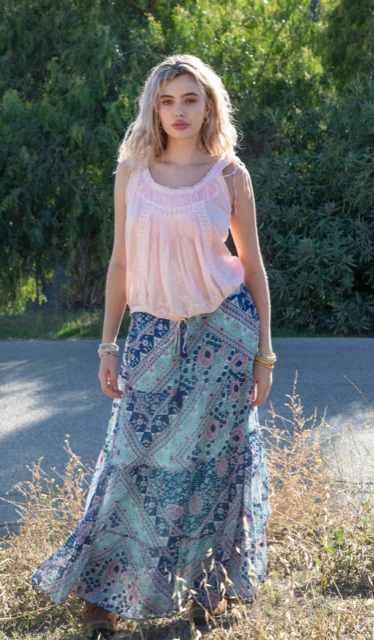 Cheryl Embroidered Sleeveless Top Peach