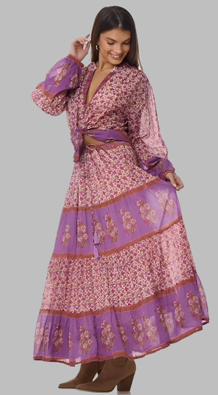 Marilou Printed Maxi Skirt Pink