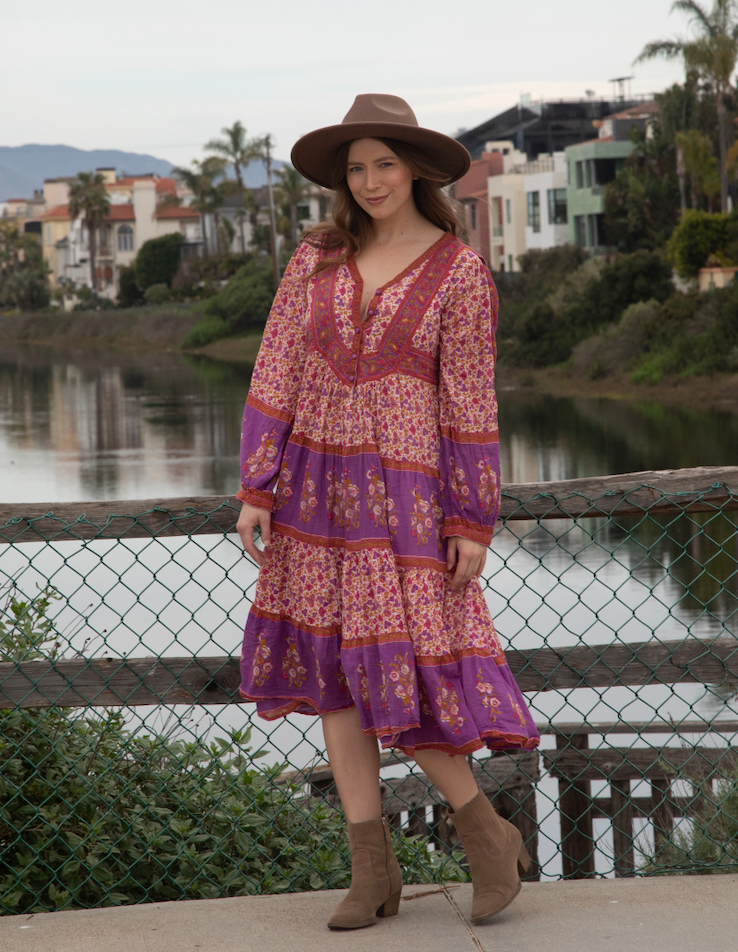 Marilou Printed Dress Long Sleeves Pink – Blue Boheme Marilou Printed Dress Long Sleeves Pink – Blue Boheme