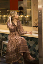 Kayla Printed Long Dress Brown