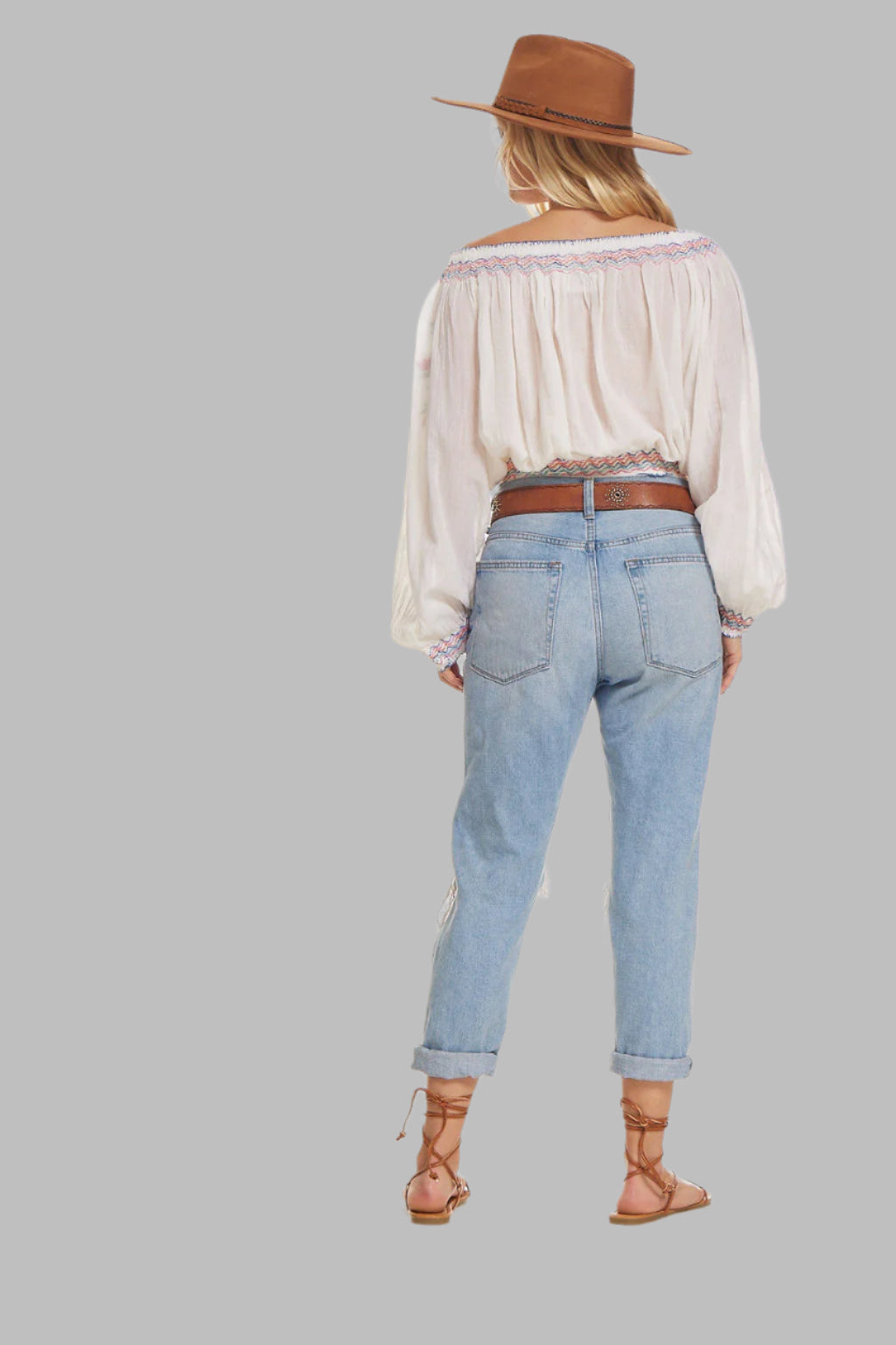 Elena Embroidered Tunic Natural/ Multicolor