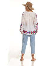 Lola Embroidered Tunic Natural/Red