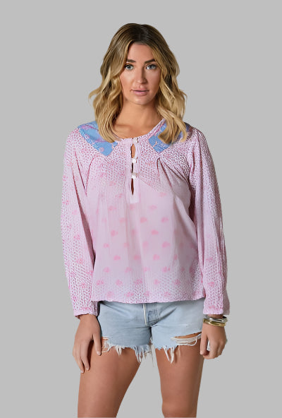 Cora Printed Blouse Pink M