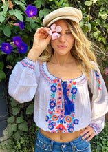 Elena Embroidered Tunic Natural/ Multicolor