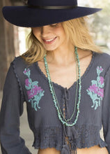 Janis Embroidered Jacket Grey/Turquoise