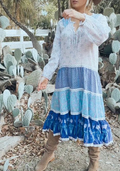 最終価格　BLUE BOHEME Printed Long Dress Jade Printed Maxi Dress Lavender – Blue Boheme