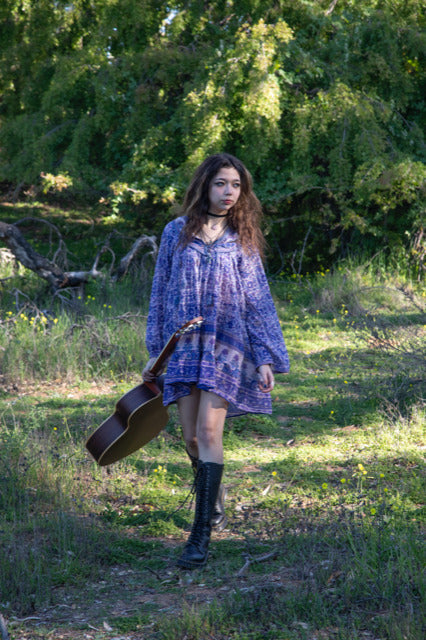 Sienna Printed Short Dress Liberty Blue