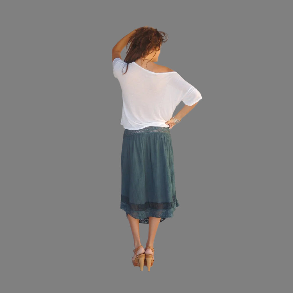 Amelia Skirt or Dress With Lace Grey