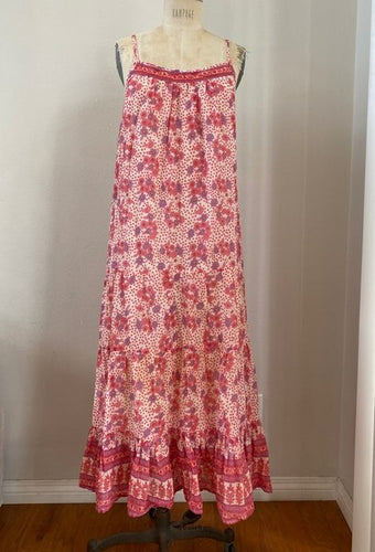 Gisele Printed Maxi Dress Sleeveless Vintage Pink