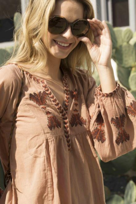 Jamie Embroidered Tunic Mocha