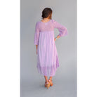 Pure Long Dress With Lace  Lilac - Blue Boheme